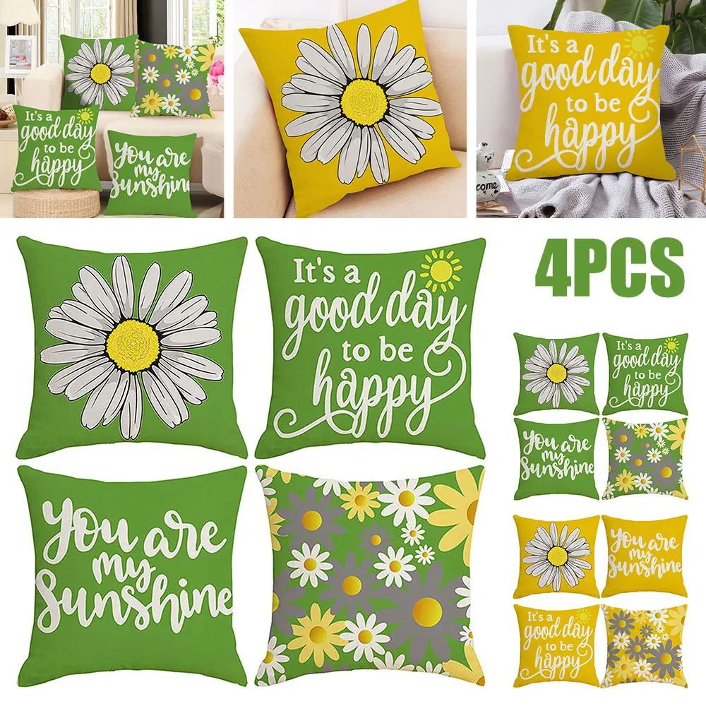 مقاوم للماء غطاء وسادة مربع ، أغطية وسادة الزخرفية ، سستة غير مرئية ، أريكة ، سيارة ، المنزل ، Siest ، 4 قطعة