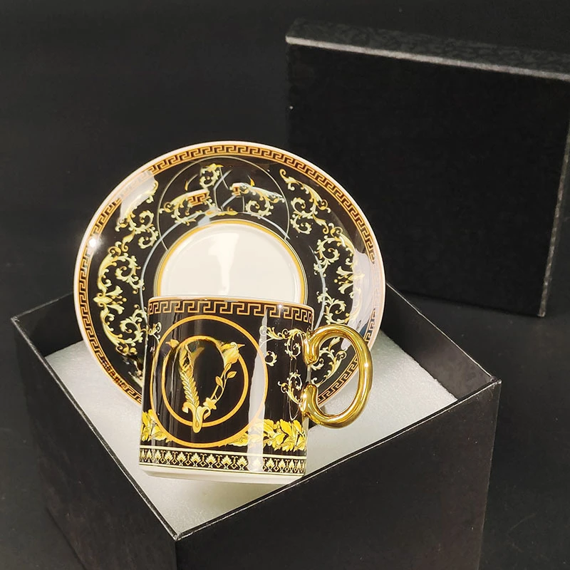 

European Ceramic Coffee Cups and Saucers Gift Box Set 1 Cup 1 Saucer Household High-grade Exquisite Coffee Cup Set Tea Set