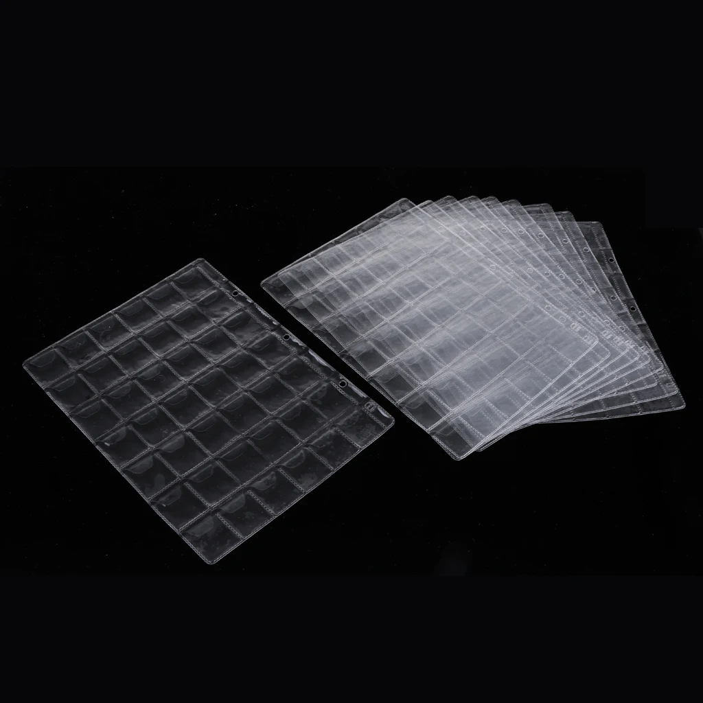 Coin Pocket Pages Collections Transparent PVC Protective Album Inner Pages Coin Holder for Souvenir Storage