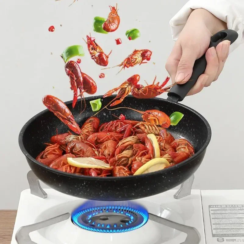 Kitchen Refined Iron Rice Stone Frying Pan Saucepan Soup Pot Non Stick Pot Suitable for Induction Cooker Gas Stove