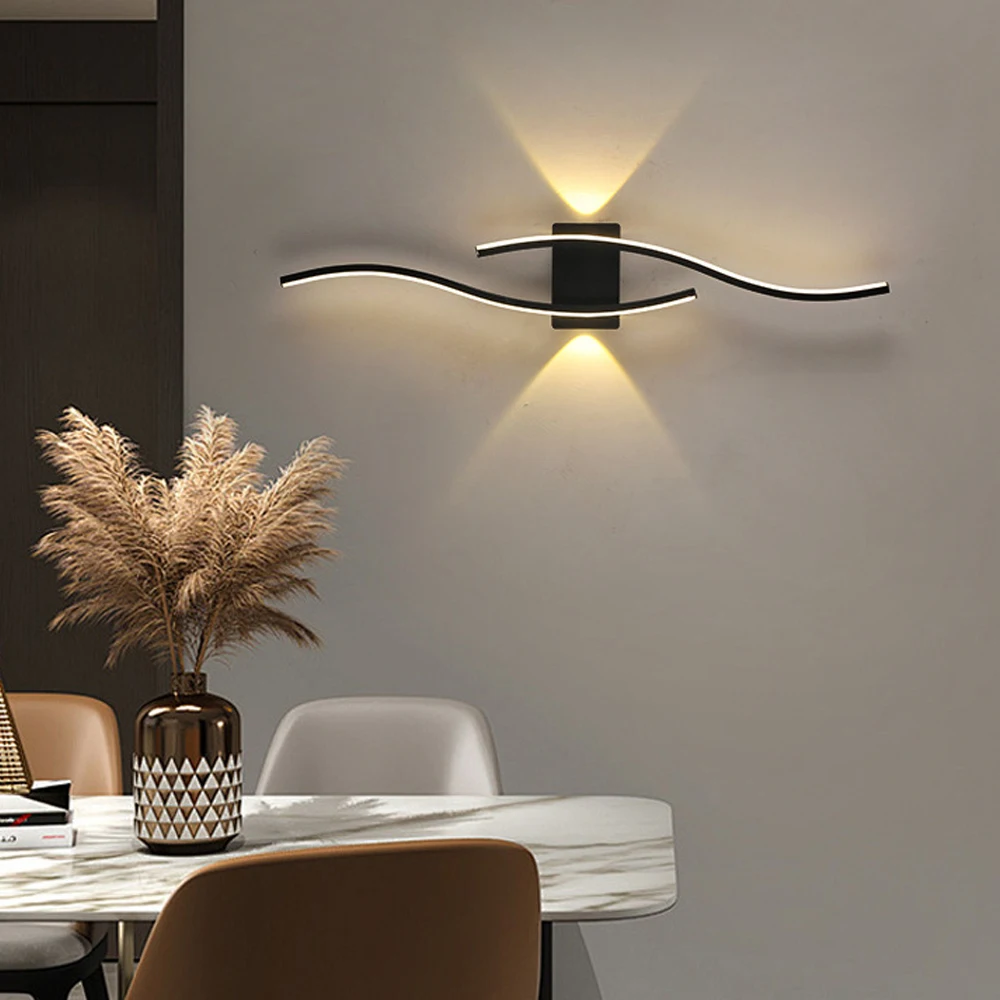LED Wall Light, 3000k Warm Light, 100cm Gold/ Line Decorative Wall Lamp, Hard Wiring, Suitable for Living Room, Bedroom, Hallway