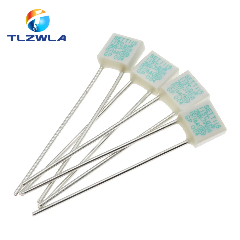 10PCS SELTE Lightning Protection Temperature Fuse SET 10A 15A 16A Square Temperature Fuse 115C 136C ThermostatThermal Protector