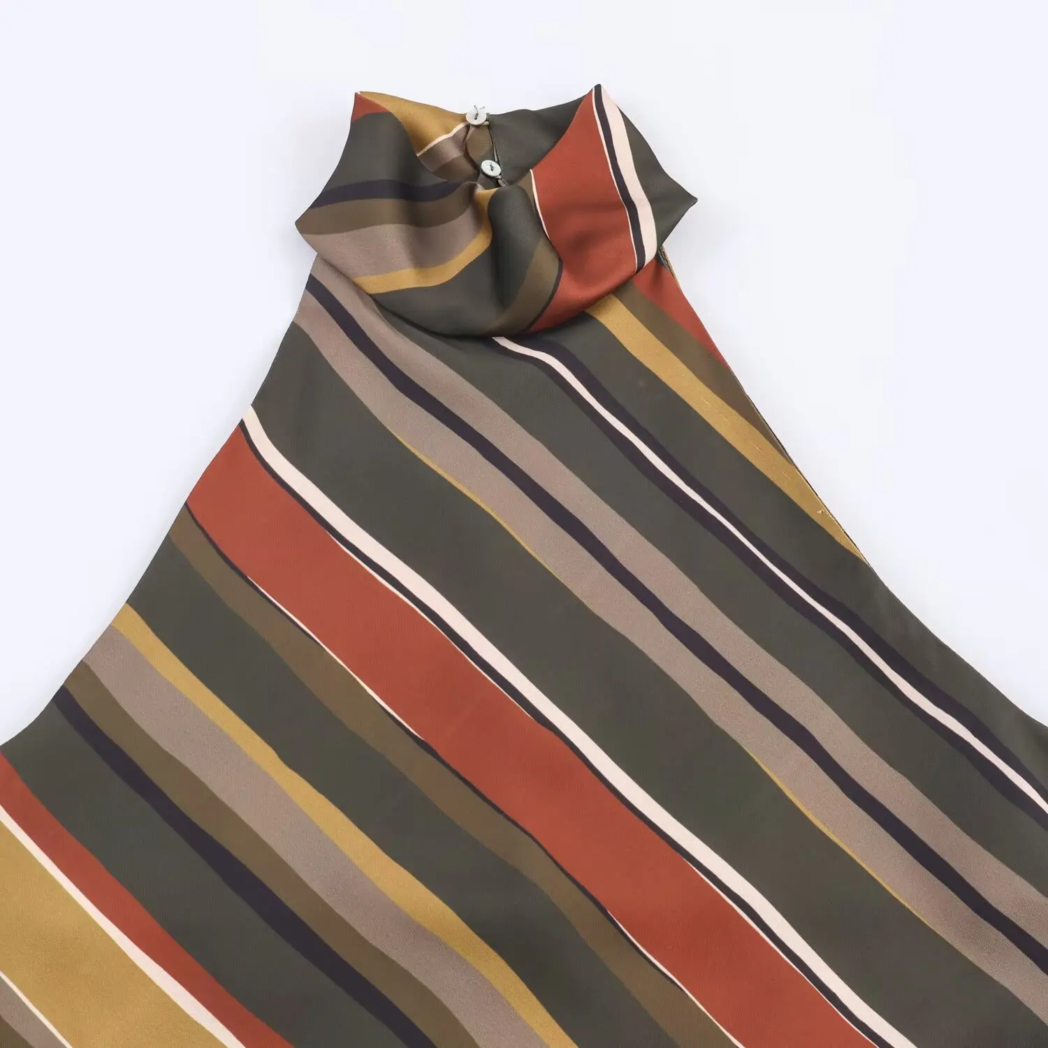 Modny asymetryczny top w paski, odzież damska, nowość na jesień, uniwersalna odzież wierzchnia z włókna poliestrowego, długość regularna.