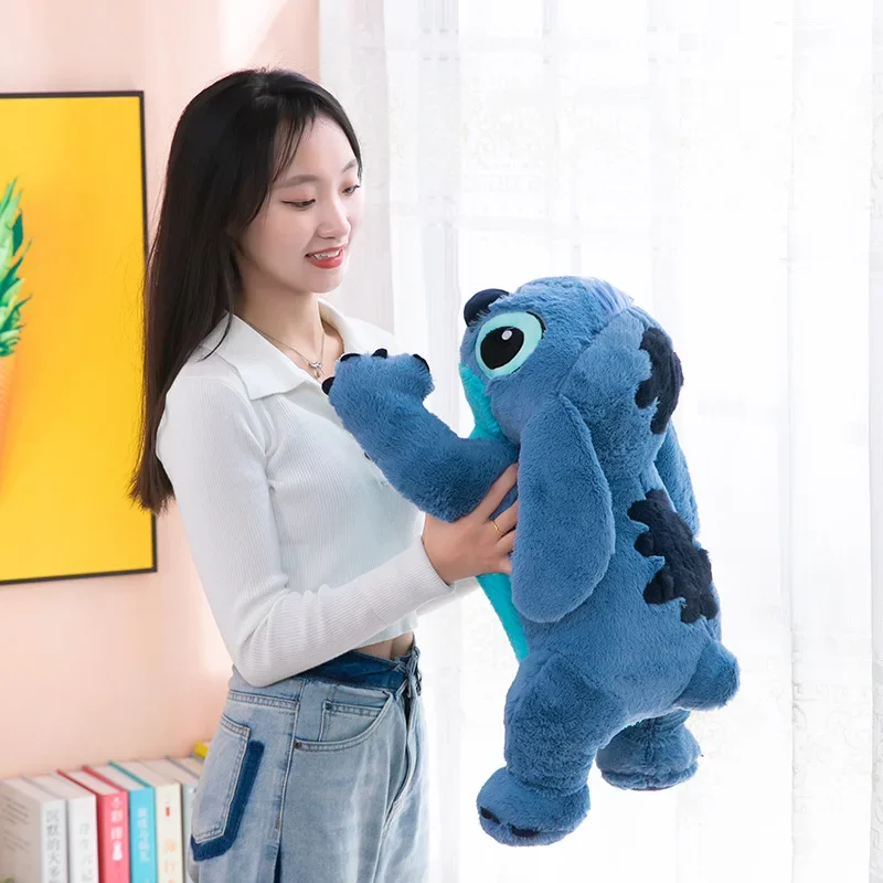 60/80cm Disney Lilo and Stitch Plush Toys Crouching Style Pixar Anime Plushie Stich Dolls Pillow Soft Stuffed Gift for Children