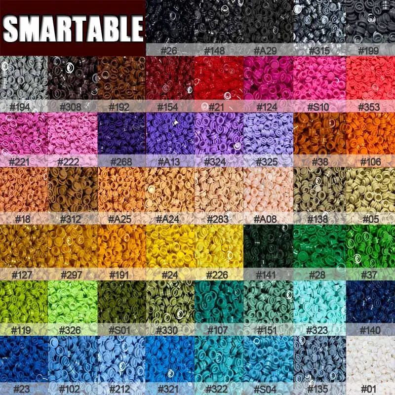 Bulk Buy Plate 1x1 Round DIY Pixel Art Remix 53+ Colors Building Block MOC Parts Brick Mosaic Maker Toys 4073/6141 4600pcs/Lot