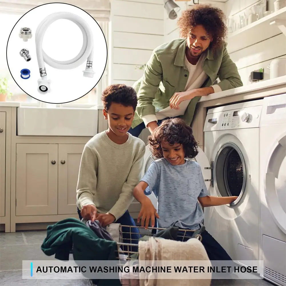 

Automatic Washing Machine Water Inlet Hose Lengthened Faucet Universal Extension Water Pipe High Pressure Adapter PVC K0W3