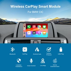 Ezontronics Wireless CarPlay Android Auto retrofit kit decoder box for BMW CIC 1 3 5 6 7 Seires X1 X3 X5 X6 Z4 Mirror link