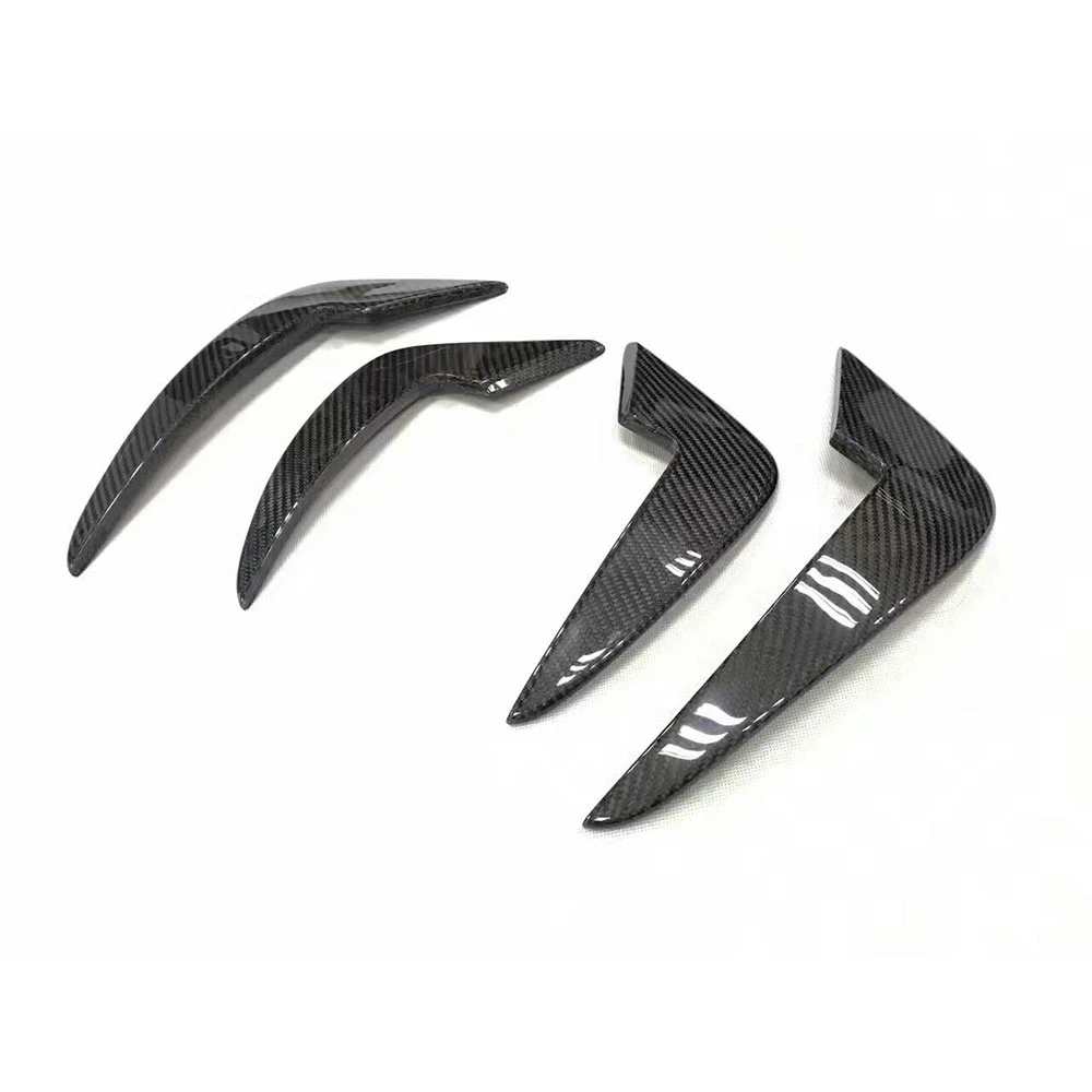 4Pcs Carbon Fiber Front Bumper Side Canards Fin Flaps Trims Splitters for BMW 2 Series  F87 M2 2016 2017 2018 Car Styling