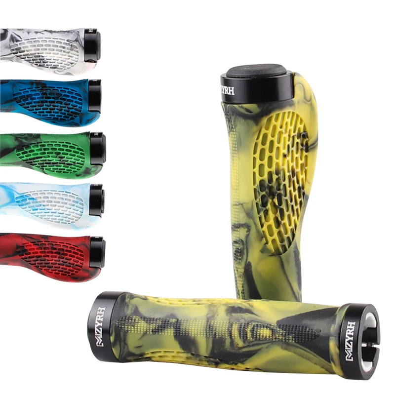 

MTB Grips Ergonomic Handles Bicycle Cuffs Lock Rubber Mountain Bike Handlebar Grips Anti-skid Comfortable Cycling Handles Grip