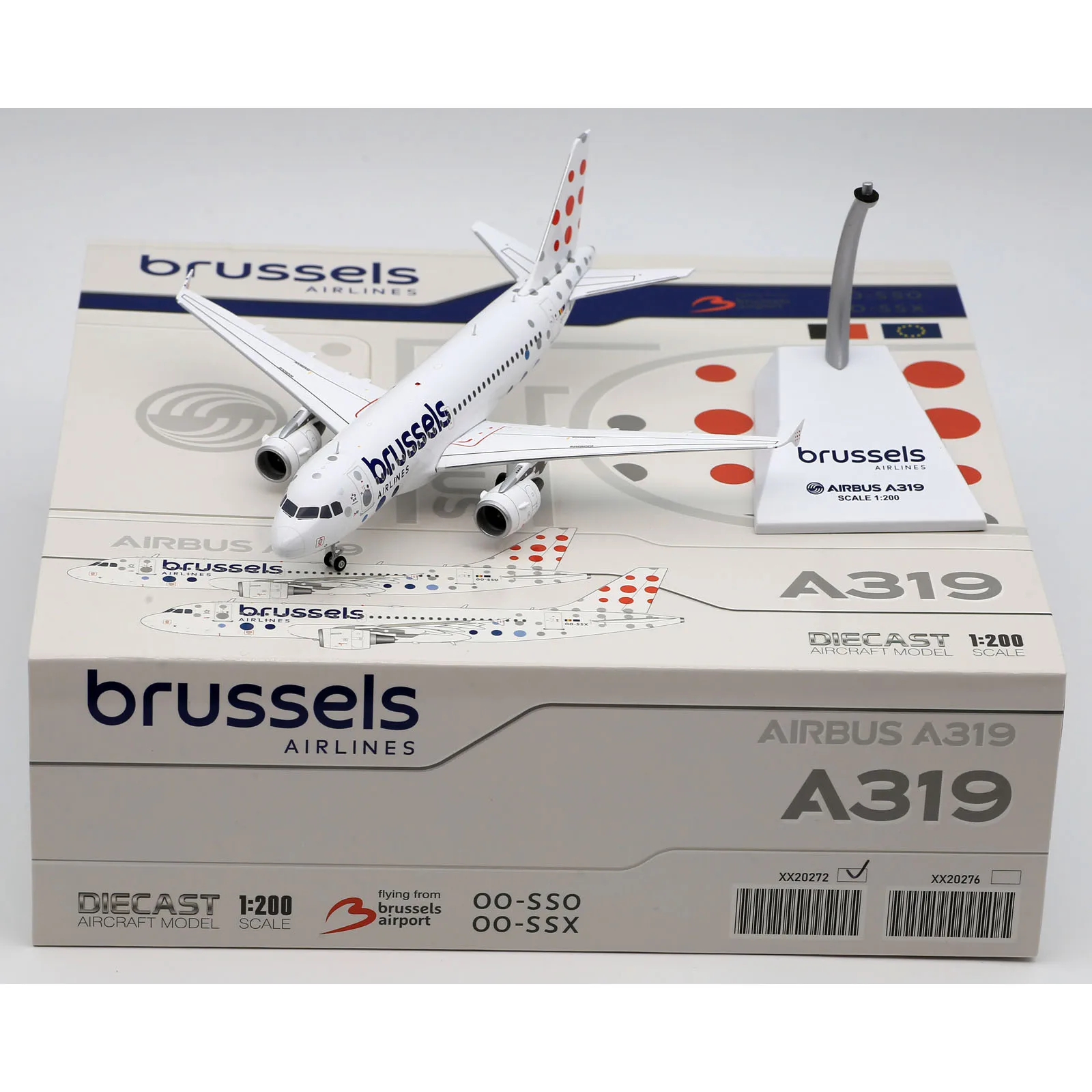 

XX20272 Alloy Collectible Plane Gift JC Wings 1:200 Brussels Airlines "StarAlliance" Airbus A319 Diecast Aircraft Model OO-SSO