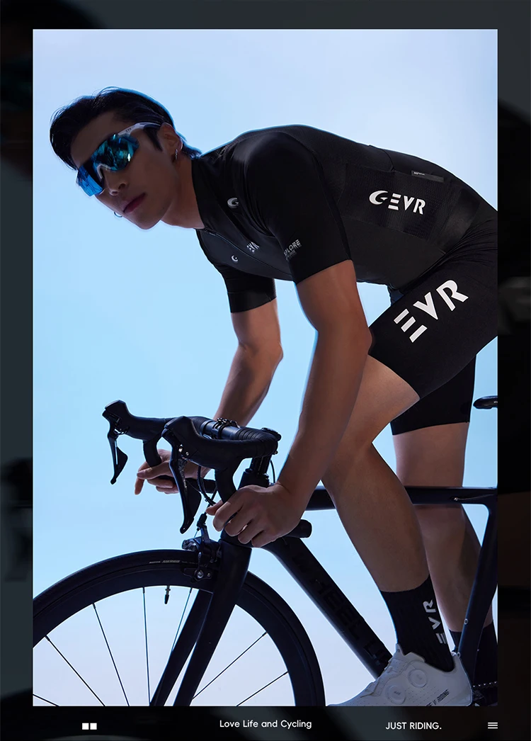 EVR Sommer Herren Radsport-Kurzarmtrikot Outdoor Rennrad-Bekleidung Hochelastisch und Schnelltrocknend Mountainbike-Radtrikot – Detail 2