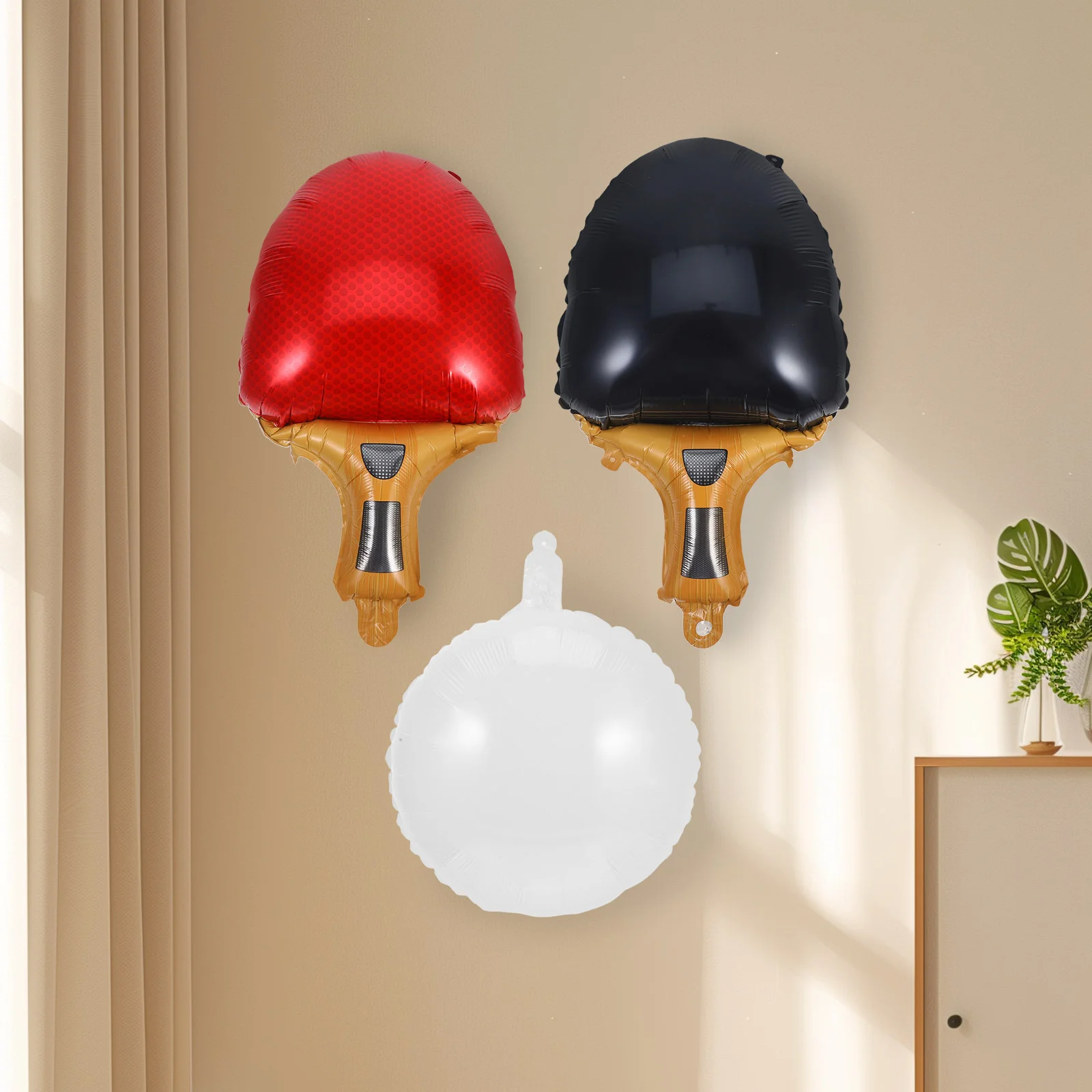 Table Tennis Balloon Birthday Party Aluminum Balloons Racket Decoration Competition Sports Graduation Appliance Light Bulbs