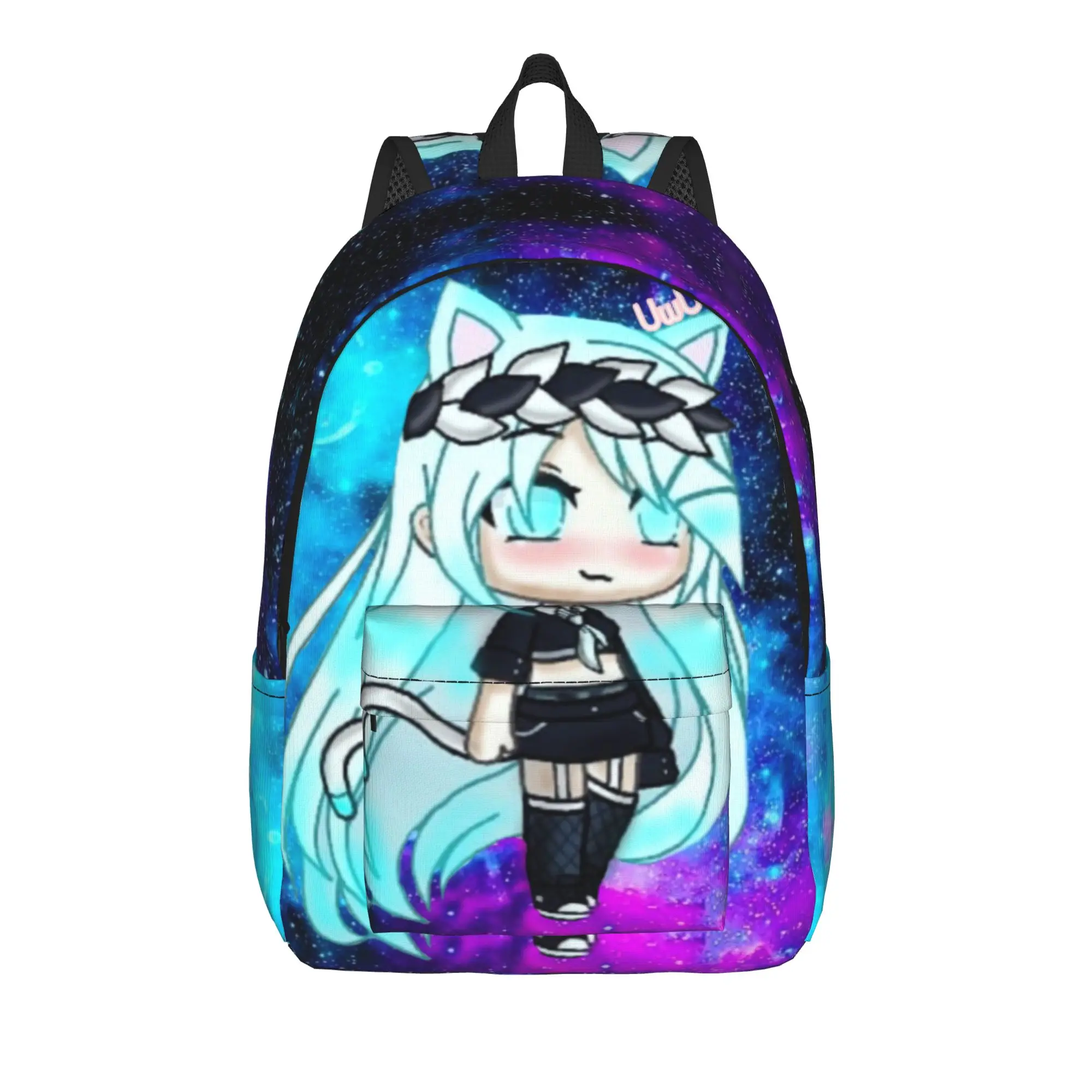 Cartoon Youthful Gacha Life Backpack Women  Print Backpacks Polyester Leisure High School Bags Trekking Designer Rucksack