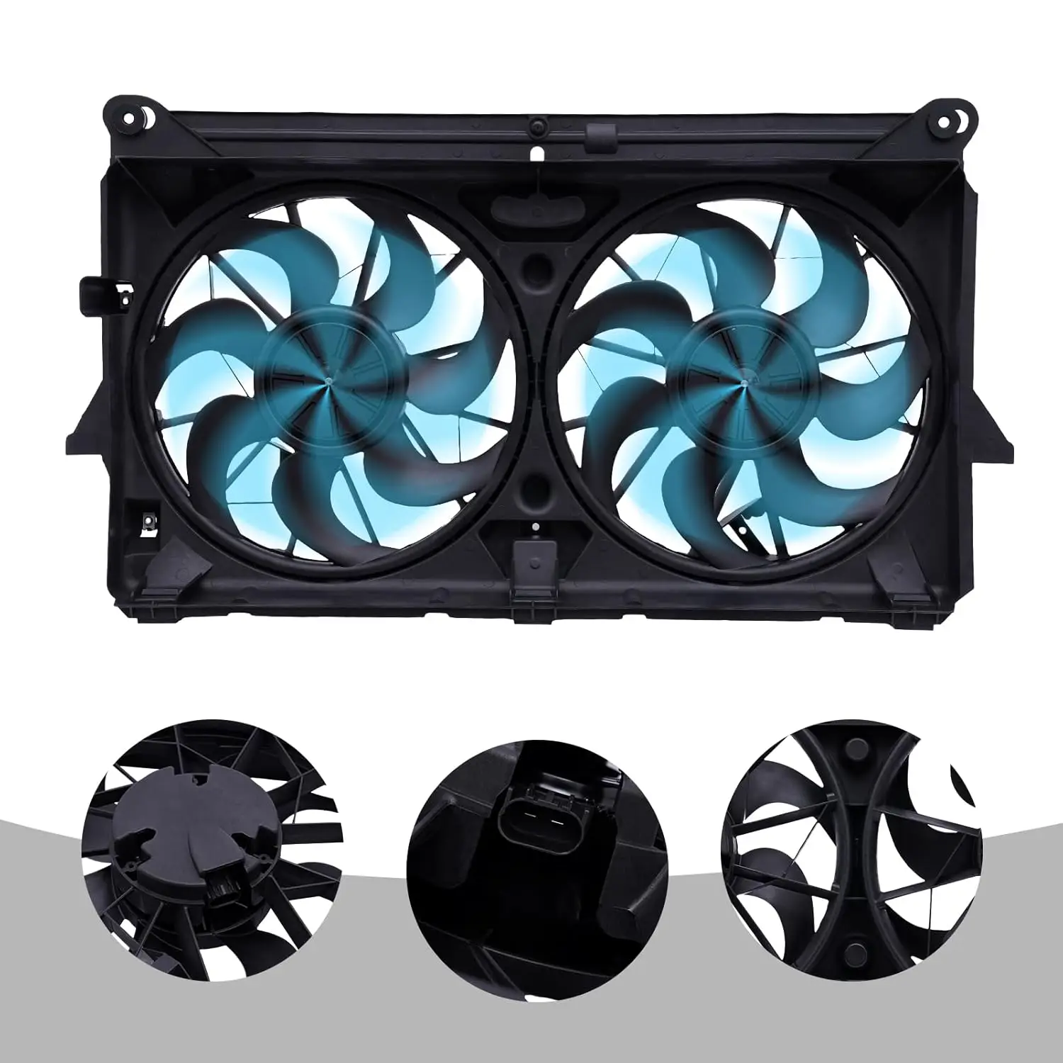 

Radiator Dual Cooling Fan Assembly 89023365 for 2005 2006 GMC Sierra 1500/2500 HD/3500/Yukon, for Chevrolet Silverado 1500