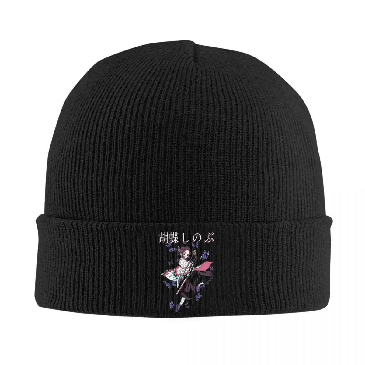 Cartoon Shinobu Kocho Demon Slayers Hats Autumn Winter Skullies Beanies Warm Anime Cap Female Male Bonnet