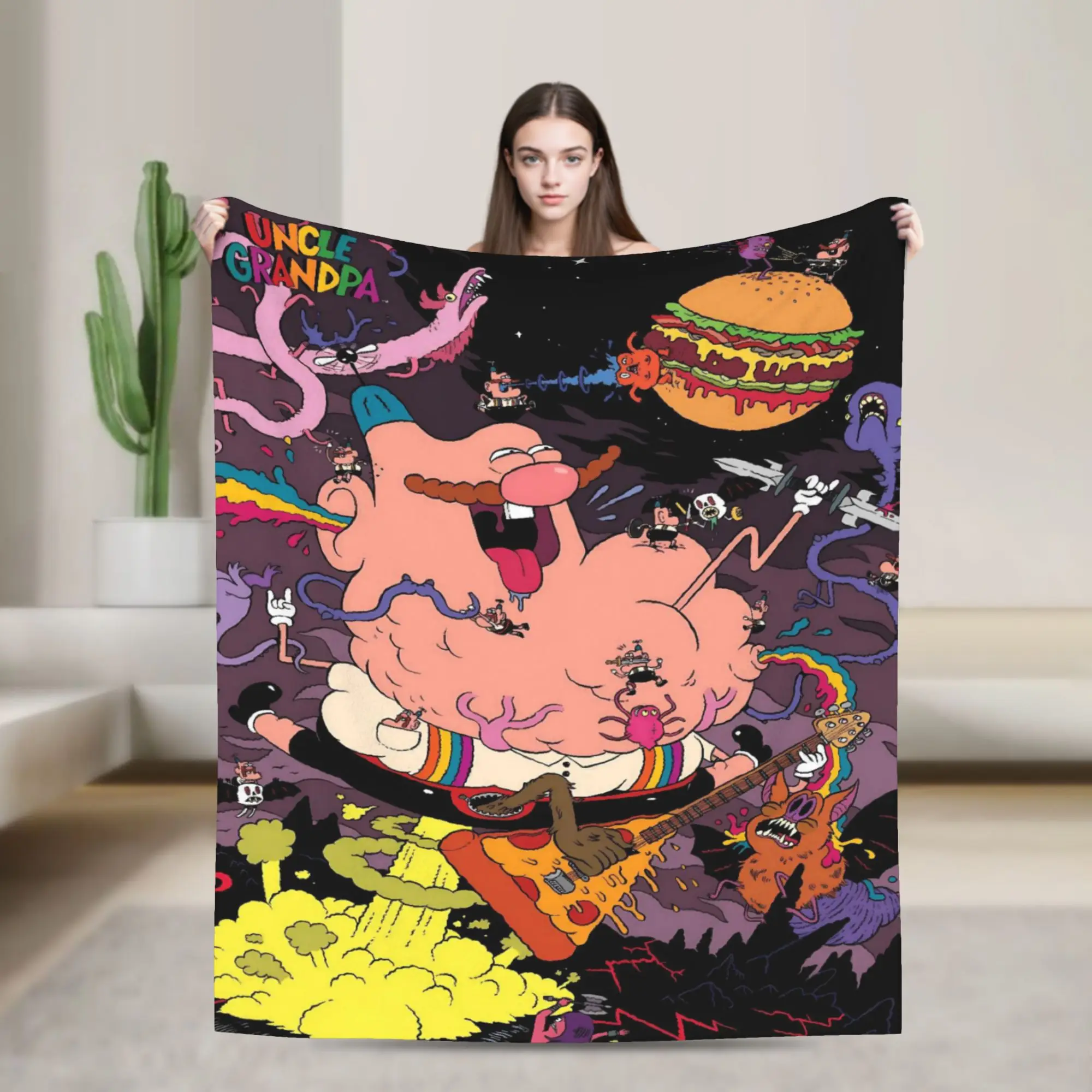 Uncle Grandpa Blankets Quality Super Warm  Throw Blanket Winter Decorative Home Decor Funny Bedspread