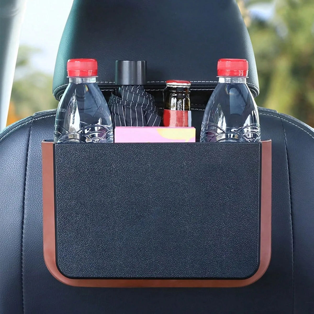 

Car Trash Can Organizer Foldable For Storage Bag Multifunction Umbrella Water Cup Snack Storage Box Auto Interior Accessories