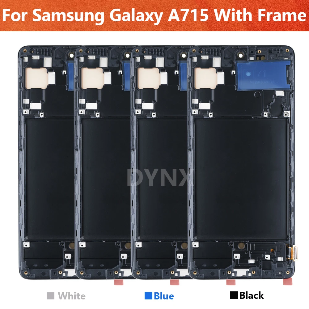 100% Super AMOLED A71 Screen, For Samsung Galaxy A71 A715 A715F A715FD LCD Display Digital Touch Screen With Frame Replacement