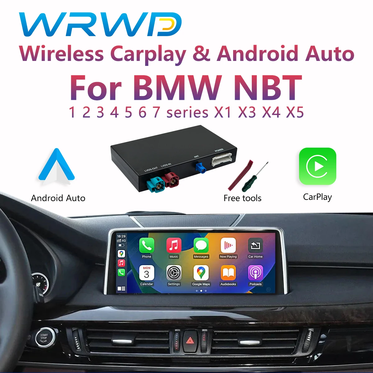 Wireless CarPlay Android AUTO for BMW NBT/CIC System 1 2 3 4 5 6 7
