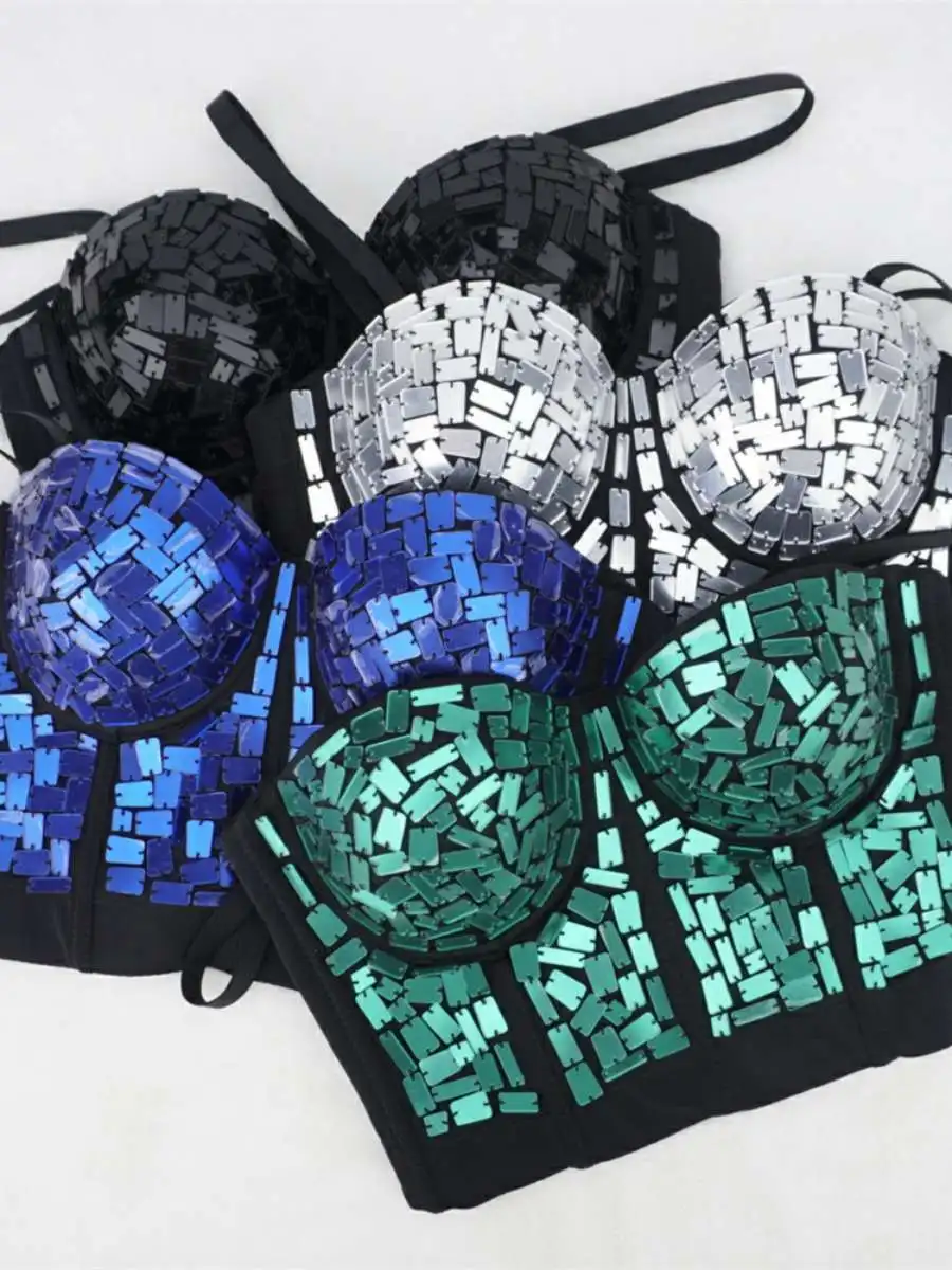 

Выступление на сцене, яркий топ-труба с блестками и бисером, бюстгальтер, неизносный стальной ремень с кольцом, съемный ремень, женское нижнее белье