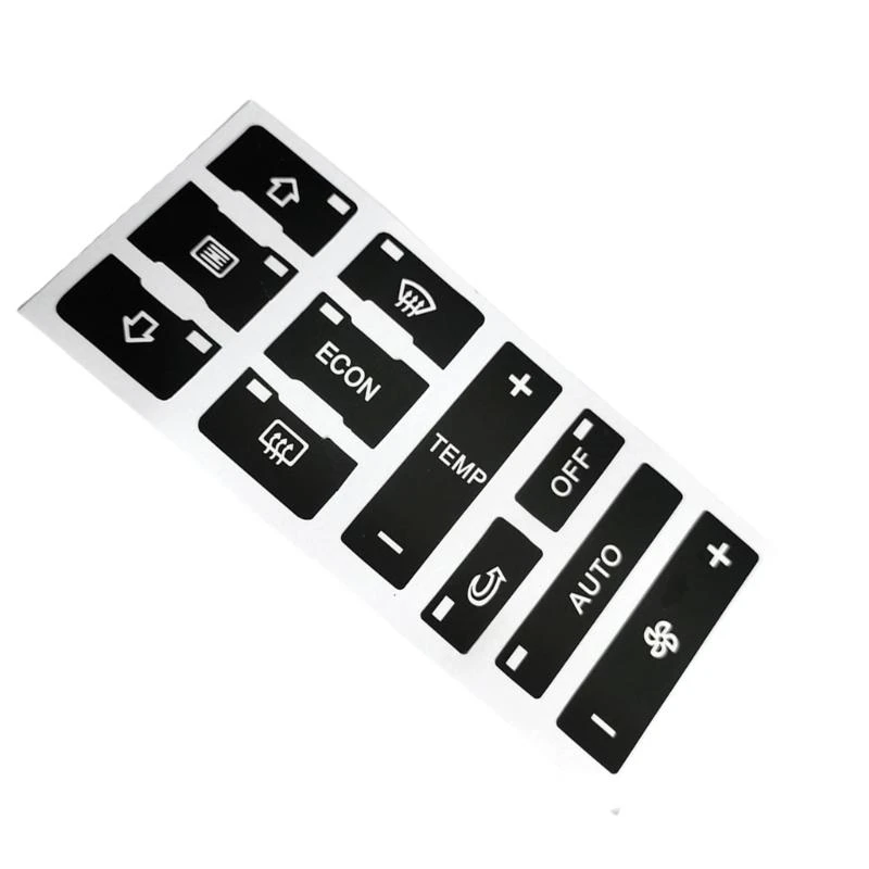 

Long Service PVC Aircon Switches Stickers Precisions Cut Climate Sticker Enhances Driving Pleasure for German Car