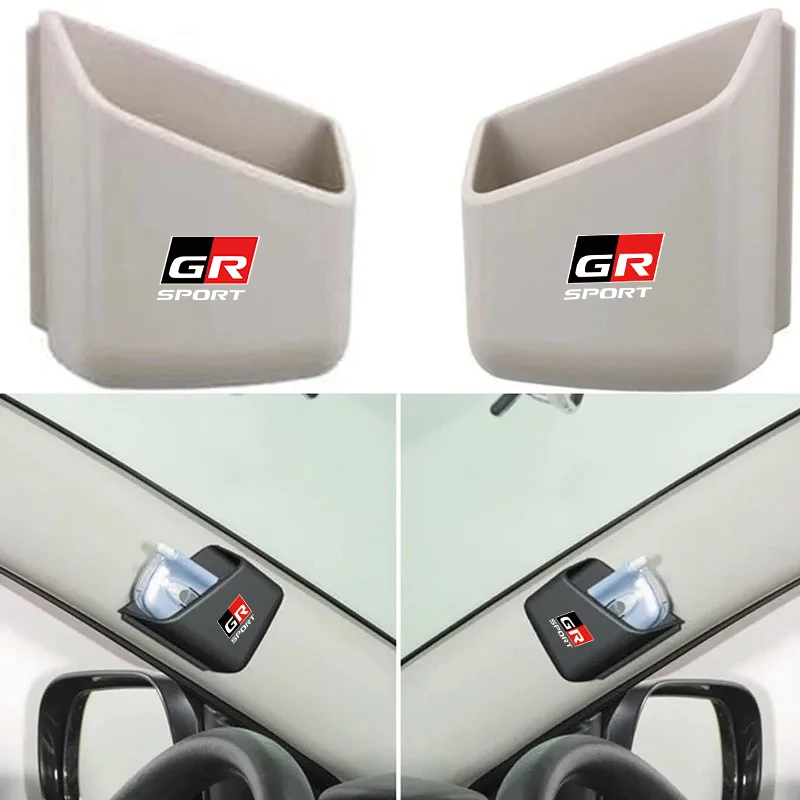 2pcs Car Universal Pillar Storage Box IC Card Phone Cigarette Holder For Toyota GR Sport Gazoo Racing Supra 86 Car Accessories