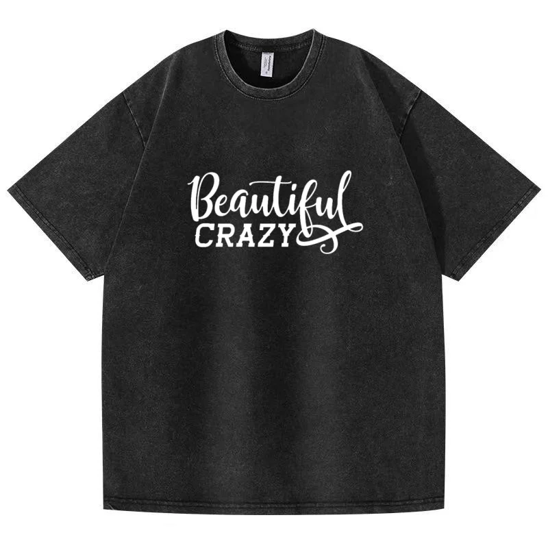 

Oversized washed T-shirt, retro T-shirt, fashionable street style T-shirt, men's and women's summer Y2K retro casual T-shirt