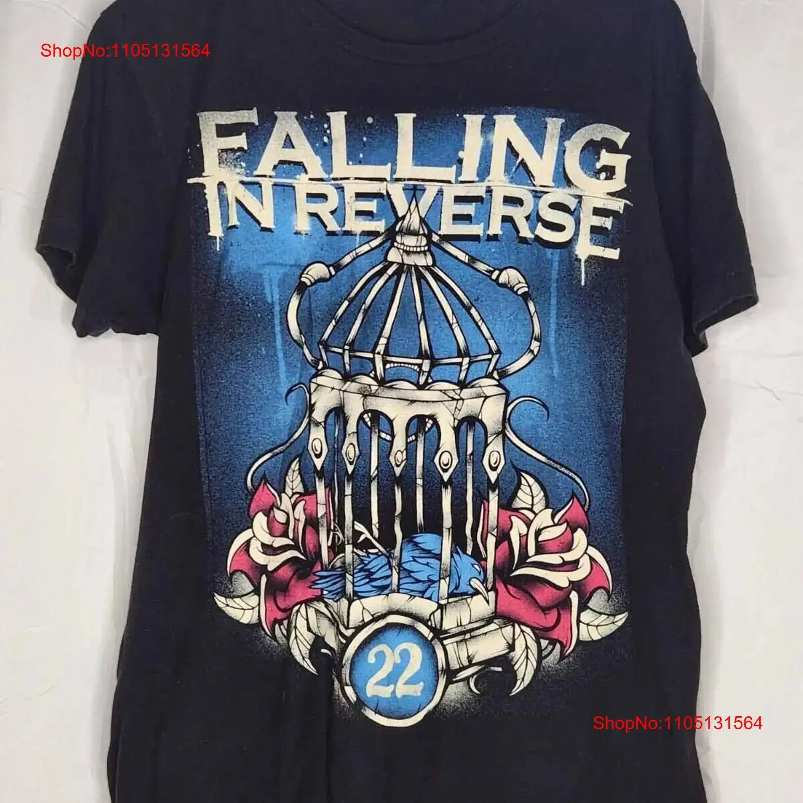Falling in Reverse Band Birdcage Tultex T Shirt Black S 5XL 1P0116 vintage Washed designer clothes Slightly Unisex Soft graphic