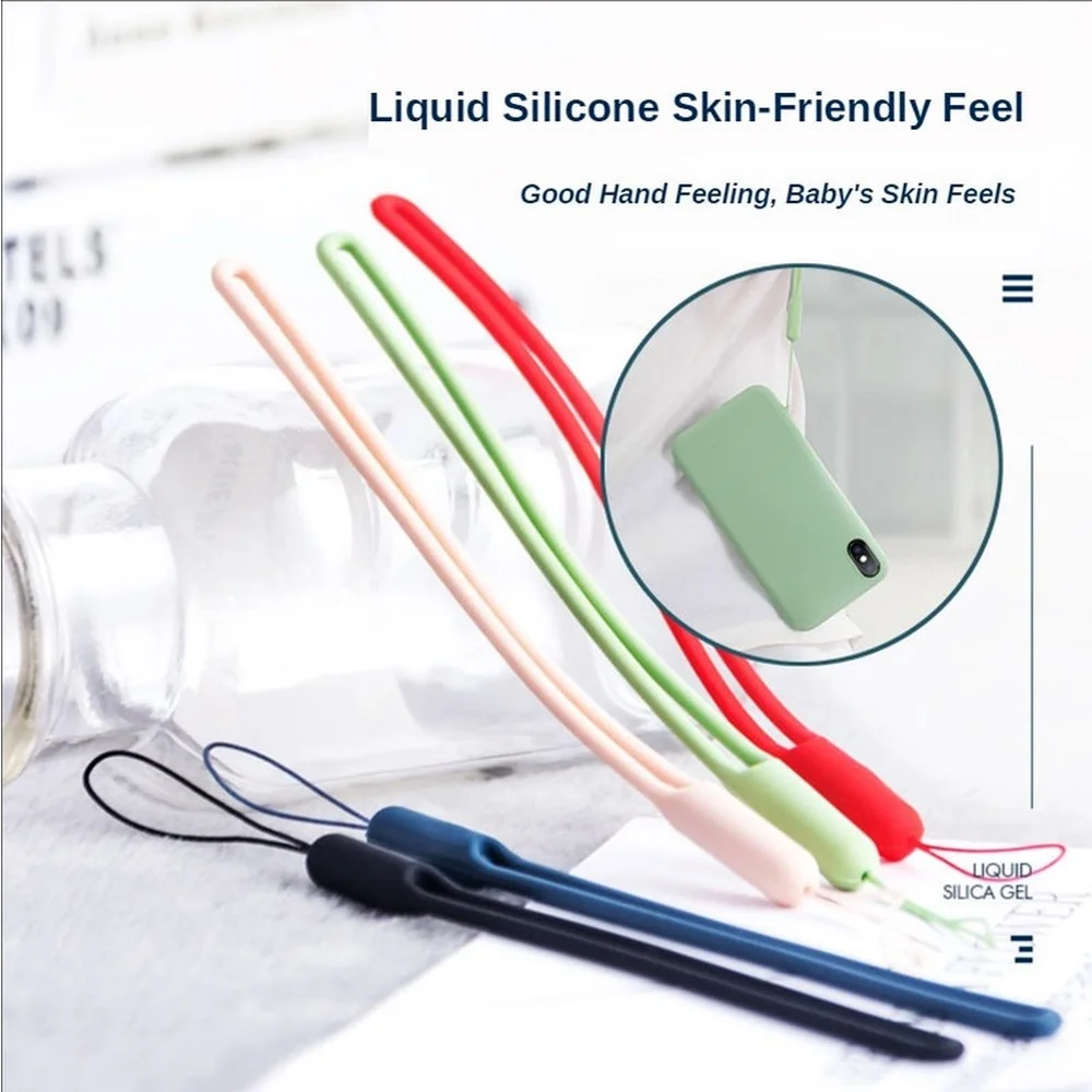 Correas universales de silicona para teléfono, cámara de teléfono para llaves de cordón Flexible, cadena colgante para llavero