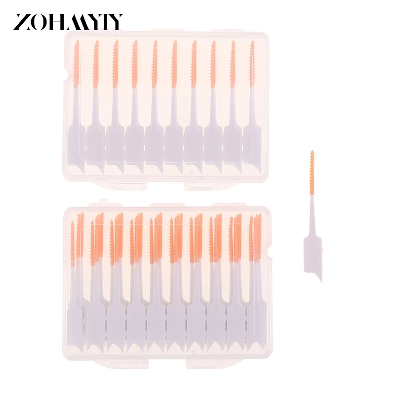 Escova Interdental para Cuidados Orais, Fio Dental, Ferramenta de Higiene Ortodôntica, Entre Dentes, Palito de Limpeza, 20 Pcs, 40Pcs