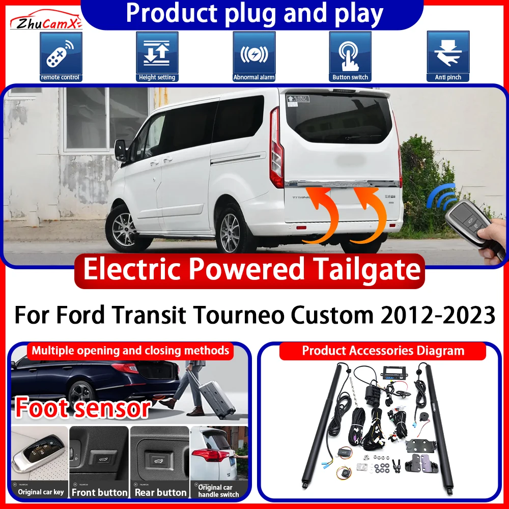 ZhuCamX Electric Powered Tailgate for Ford Transit Tourneo Custom 2012-2023 Anti Pinch Smart Intelligent Control Gate Lift Kit
