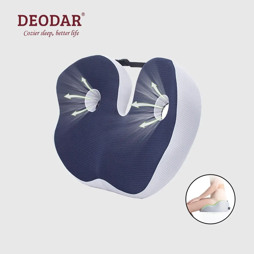 Deodar Comfort Memory Foam Office Chair Seat Cushion Pain Relief for Coccyx Hemorrhoid Tailbone Prostate Sciatica Pelvic Sores