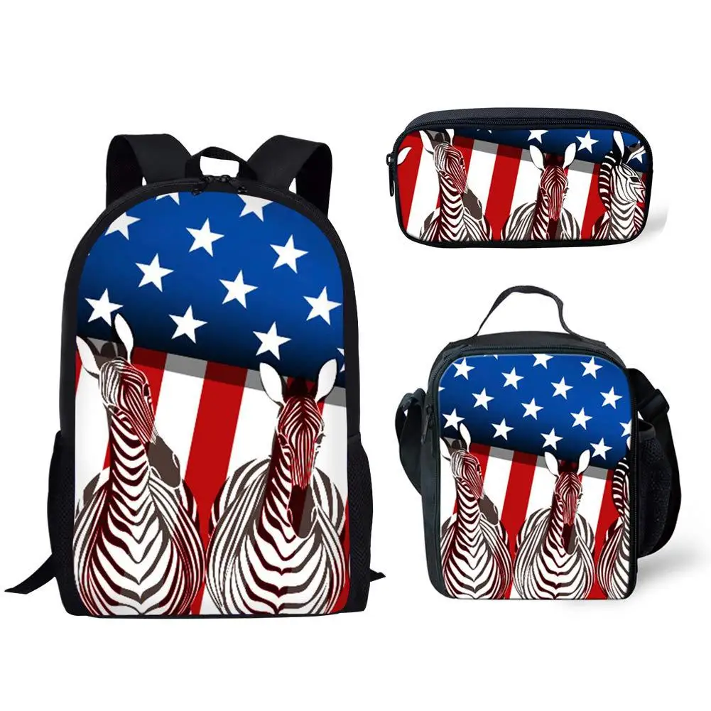 

Trendy Popular Funny Tribal Colored Horses 3D Print 3pcs/Set pupil School Bags Laptop Daypack Backpack Lunch bag Pencil Case