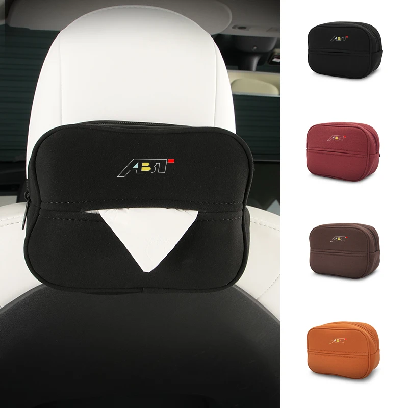 Car Suede Seat Tissue Box Napkin Storage Bag For Audi ABT A1 A3 A4 A5 A6 A7 A8 Q2 Q3 Q5 Q7 Q8 Quattro S7 S8 S3 S4 RS5 RS6 RS7 