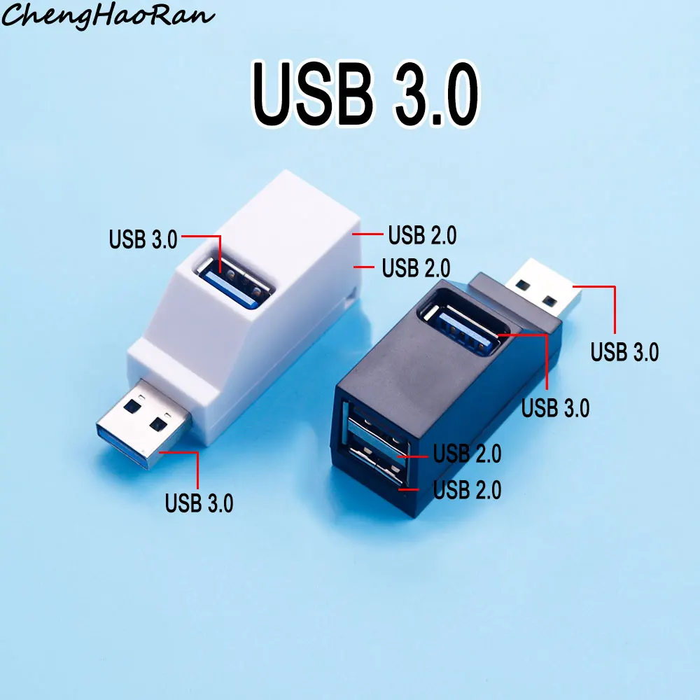 1 Stück USB 2.0 3.0 Hub mit 3 Anschlüssen, Tragbarer Schneller Datenübertragungs-USB-Verteiler für Computer und Laptop, Dockingstation 2.0 3.0 Hub-Adapter – Detail 4