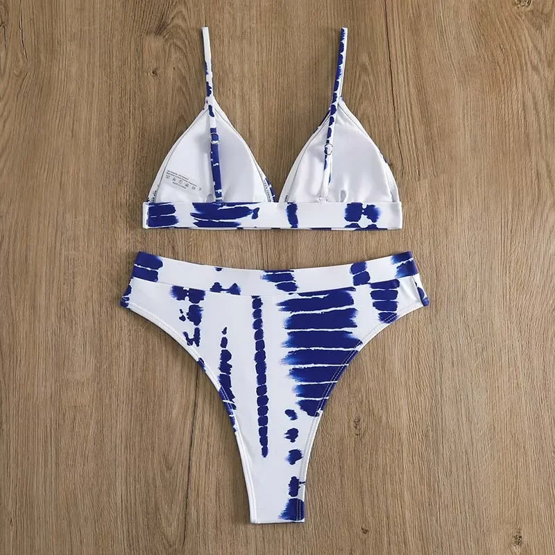 Vrouwen Sexy Tie Dye Bikini Set Push Up Badpakken Badmode Zwembad Hoge Taille Badpak Twee Stukken Zwempak Beachwear Biquini