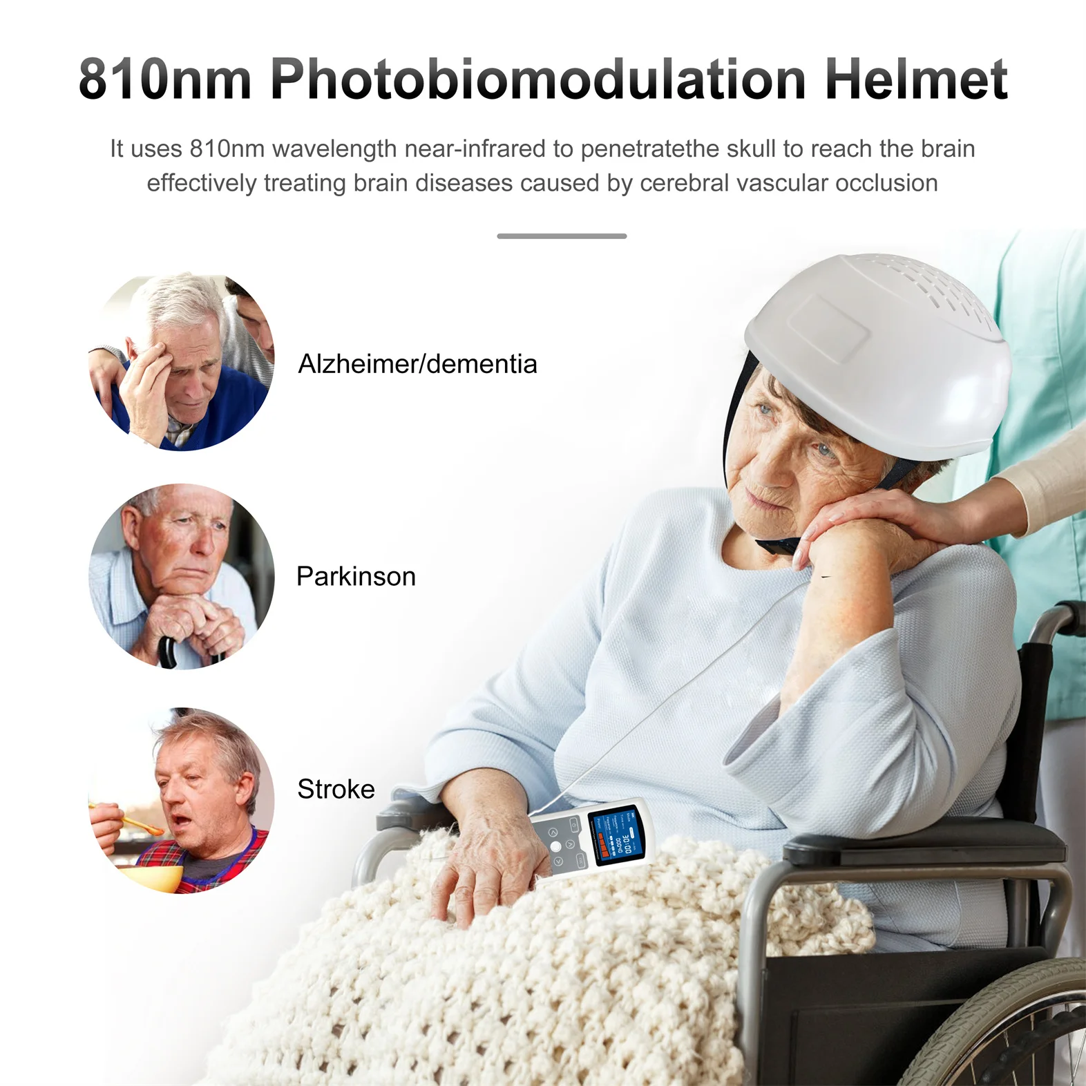 ZJZK 810nm Photobiomodulation Brain Wave Helmet Infrared Light Therapy Transcranial Brain Stimulation Neurofeedback Machine