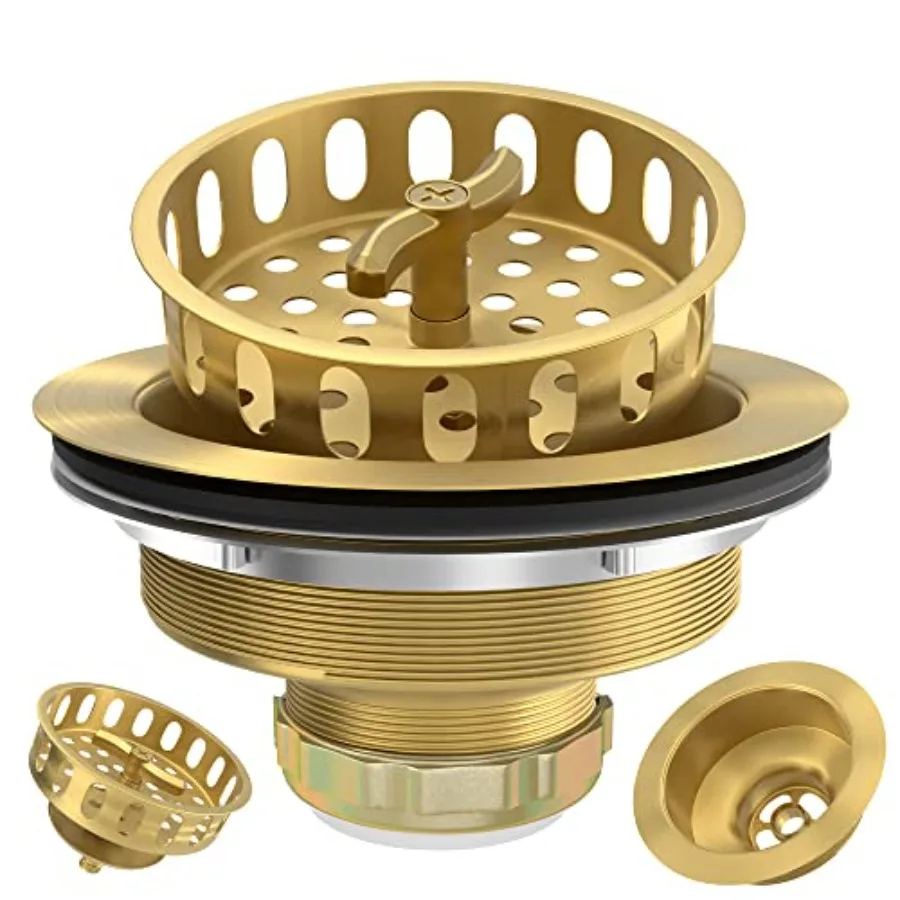 

Sink Drain Strainer 3-1/2 Inch Kitchen Sink Drain Assembly Kit with Strainer Basket and Drain Stopper for Standard Kitchen Sink