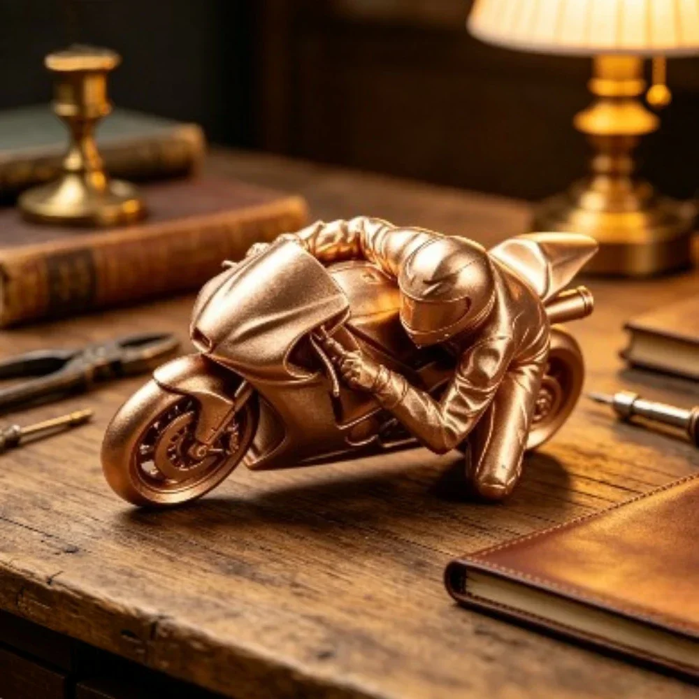 Coole Mini-Rennmotorrad-Figur, 3D-gedrucktes Schreibtisch-Ornament, Motorrad-Renn-Gaming-Schreibtisch-Bücherregal-Deko, DIY-Modell-Geschenke – Detail 5