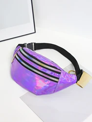 Laser Fanny Pack Belt Bag for Women Cross Body Womens Crossbody Bags Waist Bag Fashion Waist Pack Bum Bag Hiking Running Travel