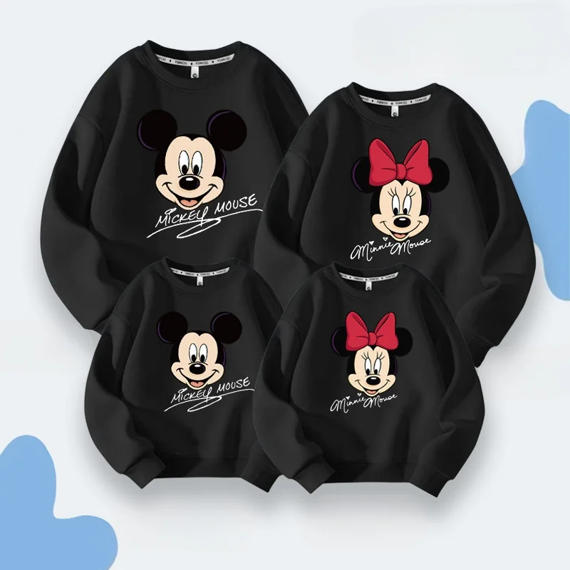 Parent child casual round neck top long sleeved trendy clothing Mickey Minnie Spring and Autumn Sweater Long Loose casual coat