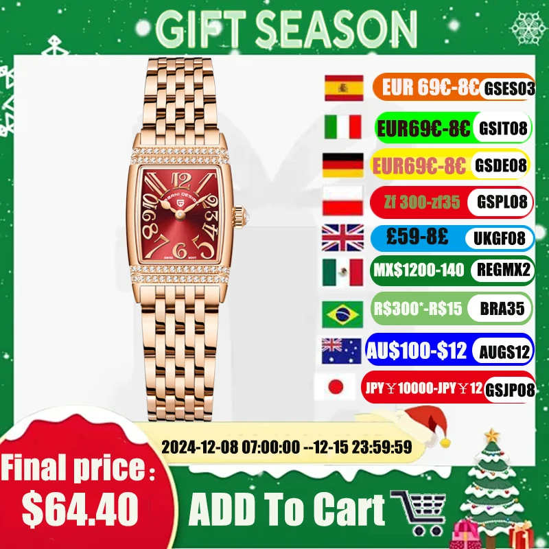 

New Pagani Design 2024 Quartz Watch For Woman Charm Fashion Sapphire Glass Switzerland Movement Quartz Wristwatch With Diamond