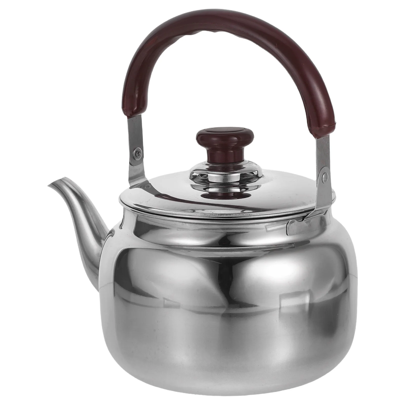 

Stainless Steel Teapot Coffee Kettle for Gas Stoves Metal Top Home Camping Silver