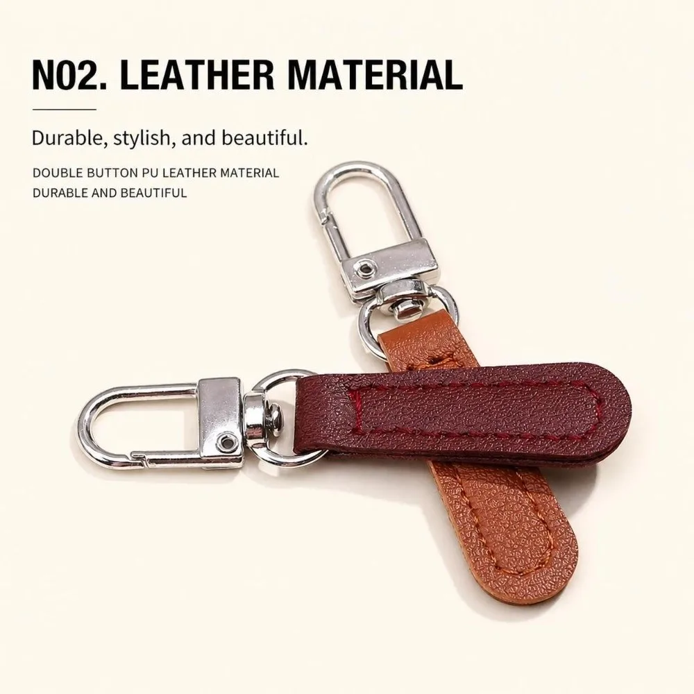 4pcs/set PU Leather Zipper Pull Small Durable Zipper Fasteners Detachable Universal Zip Repairer Bags Luggage Purses Backpacks