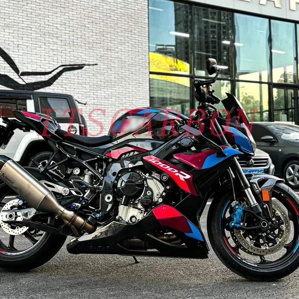 Pure Real Dry Carbon Fiber Winglets Rear Footrest Parts Fairing Fenders Cover Kits For BMW S1000R M1000R 2021 2022 2023 2024