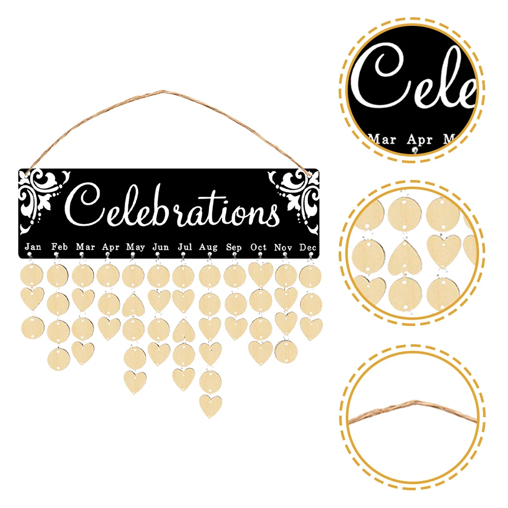 

1 set 1 Set Birthday Reminder Calendar Wall Hanging Wooden Tags Diy Christmas Wedding Gift For Birthday Calendars Parents 2023