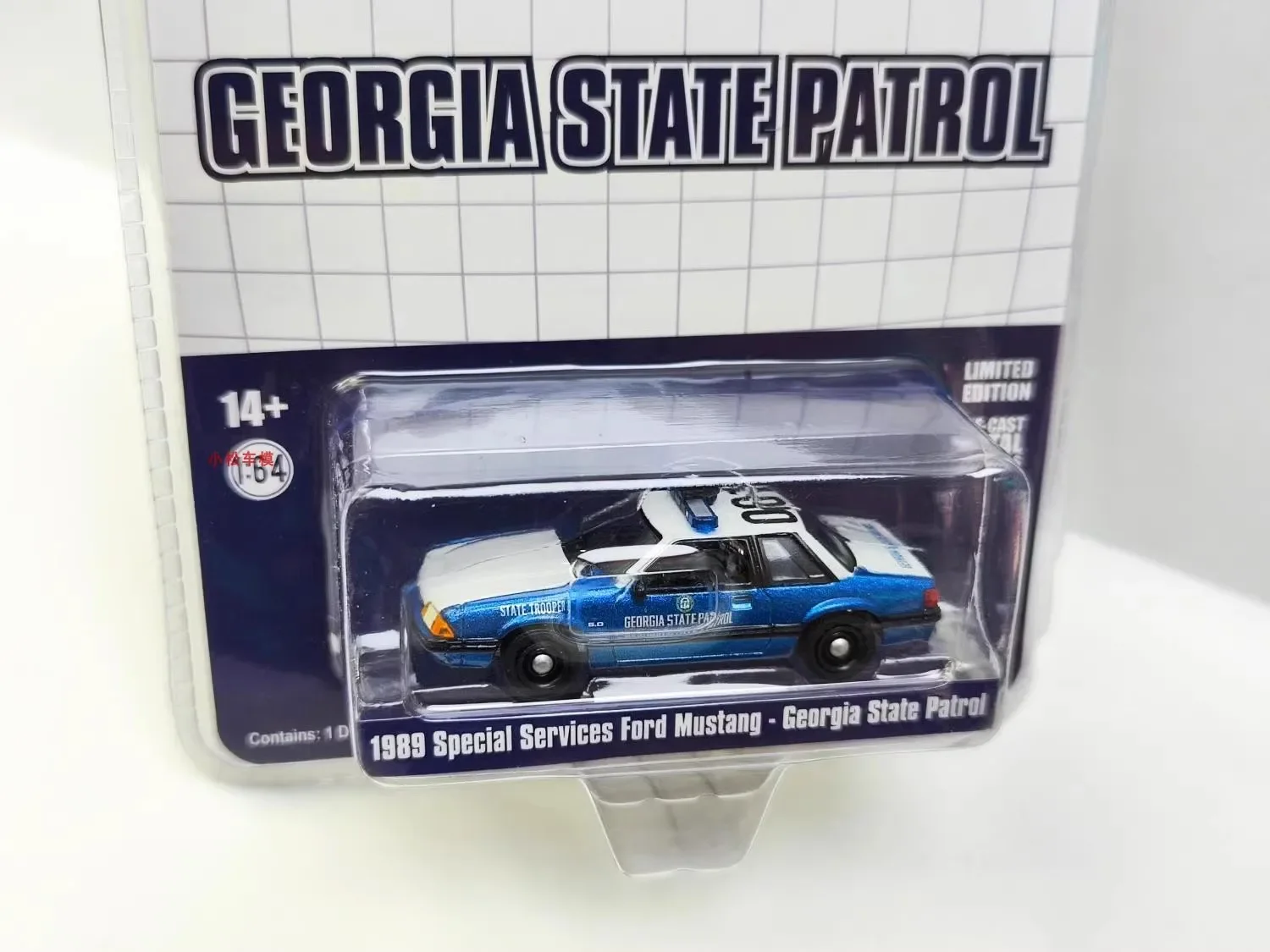 1:64 1989 Special Services Ford Mustang - Georgia State Patrol Diecast Metal Alloy Model Car Toys For Gift Collection W1279