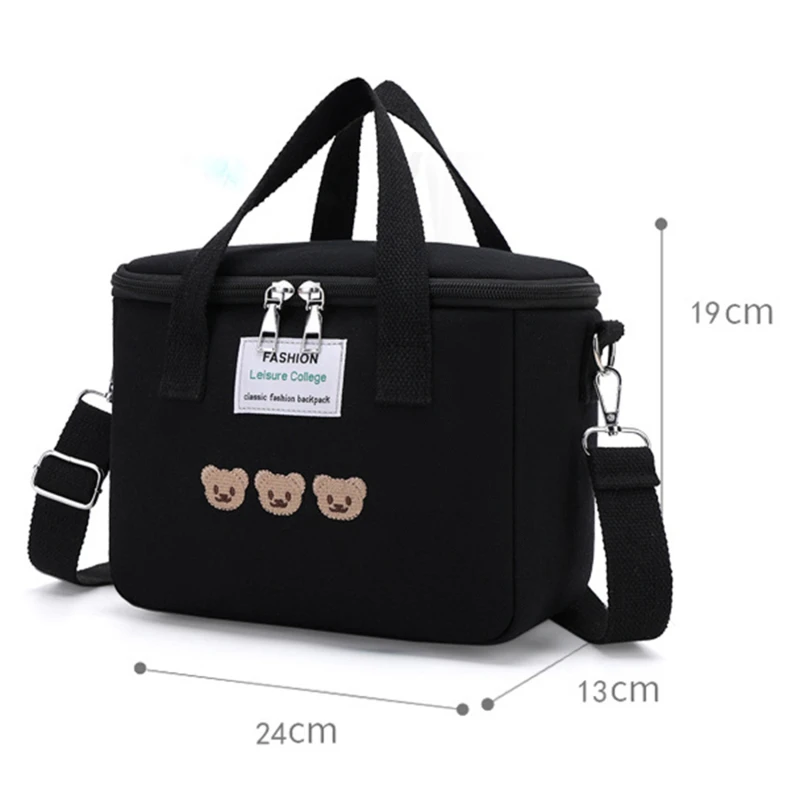 Mother Baby Bag Diaper Bags Multifunctional Bear Embroidery Thermal Insulation Mommy Bag Waterproof Fashion Food Storage Bags