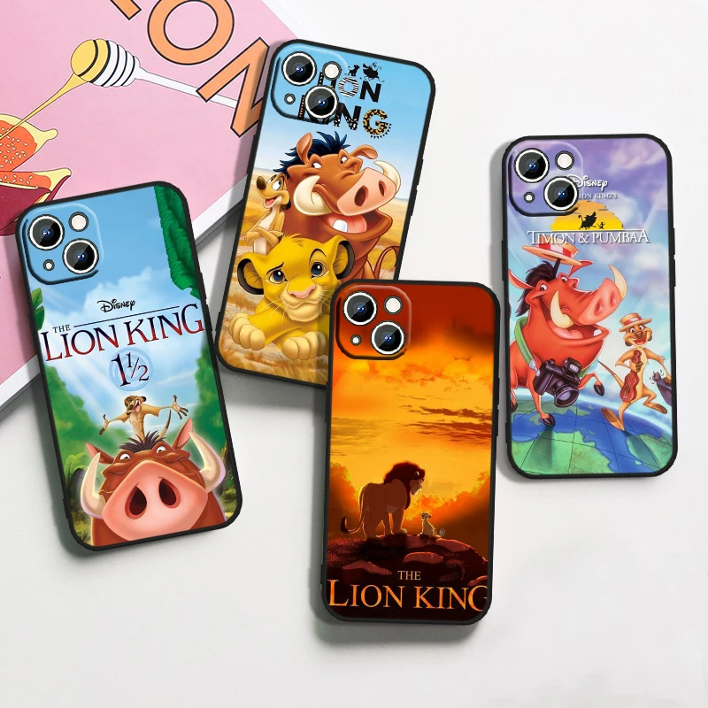 Disney The Lion King Cool For Apple iPhone 15 14 13 12 Mini 11 XS XR X 8 7 Pro Max Plus Soft Silicone Black Phone Case