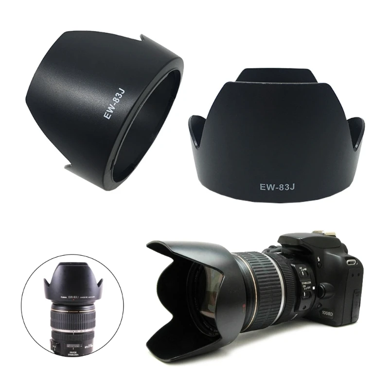 EW-83J Lens Hood Sunshade Cover for EF-S 17-55mm f/2.8 ISUSM Lens Replacement Camera Lens Protectors EW83J